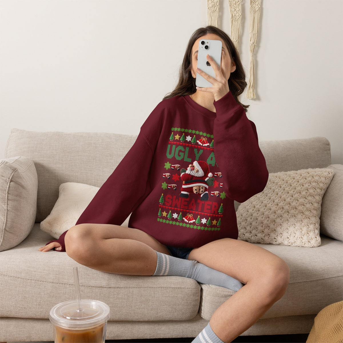 Funny Ugly Christmas Sweater, Ugly Ass Sweater Sweatshirt, Sarcastic Christmas Shirt, Adult Holiday Party Outfit, Gag Gift