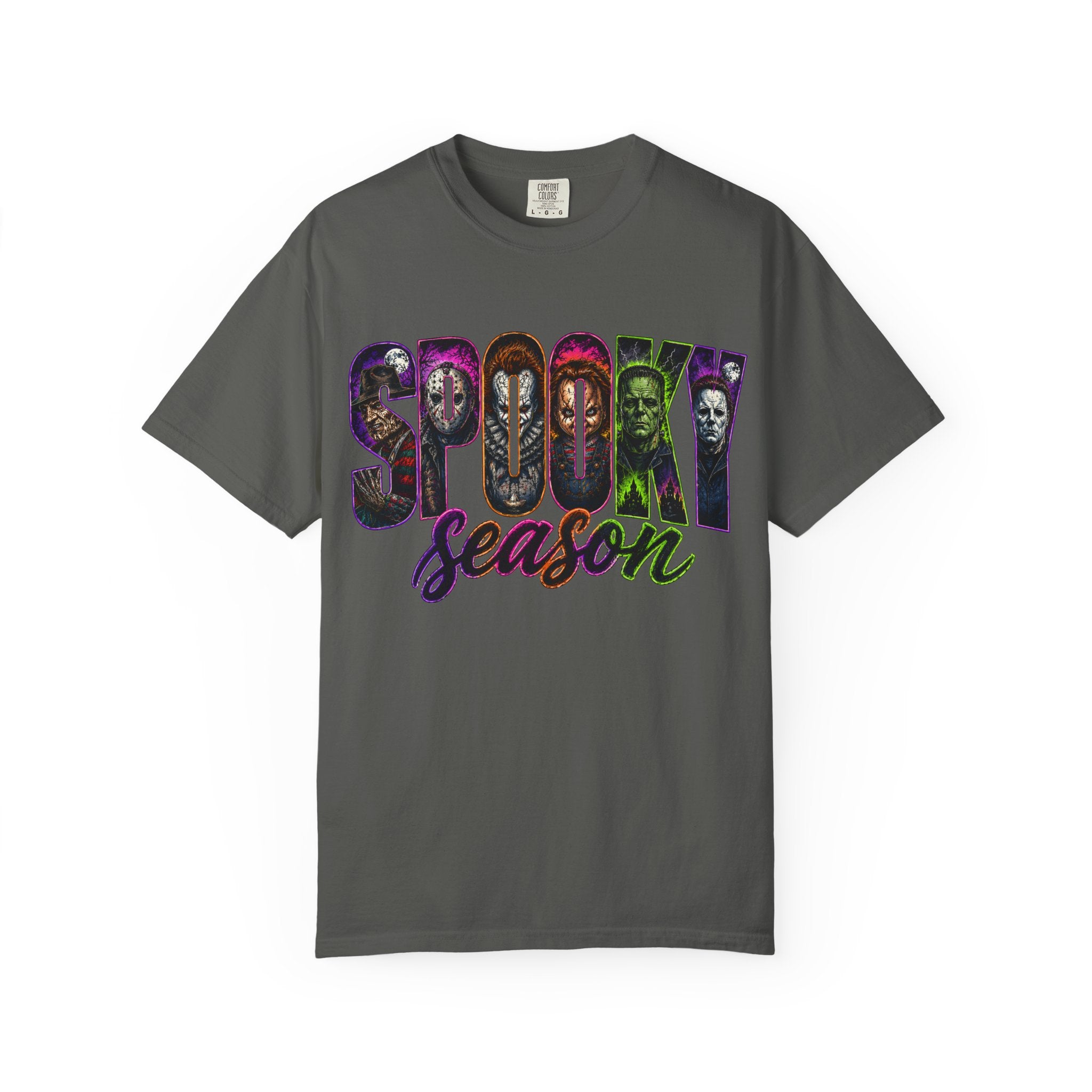 Spooky Season Graphic T Shirt Halloween Horror Movie Mask Design