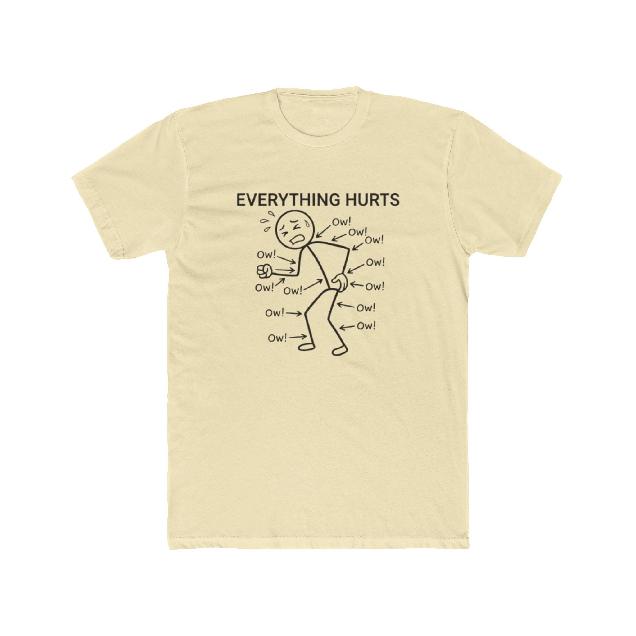 Everything Hurts Stick Figure T Shirt Funny Pain Relatable Tee