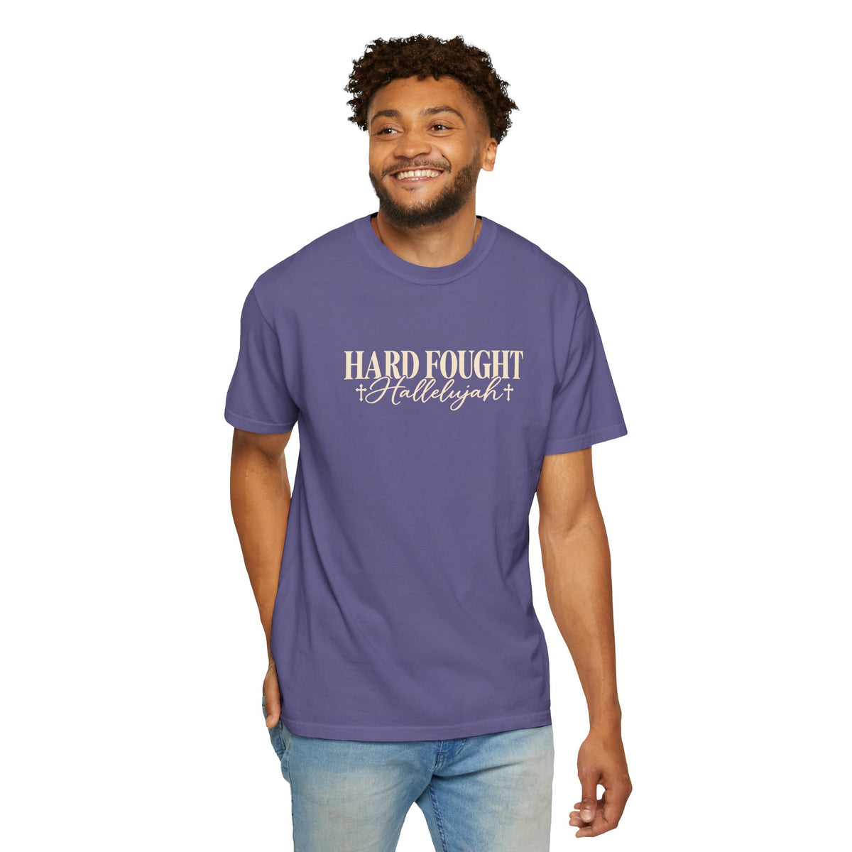 Hard Fought Hallelujah T Shirt Inspirational Christian Graphic Tee