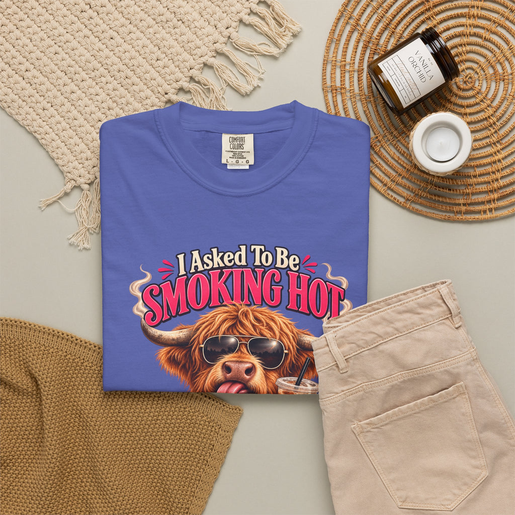 Menopause Smoking Hot Tee Shirt Funny Cow with Sunglasses and Drink