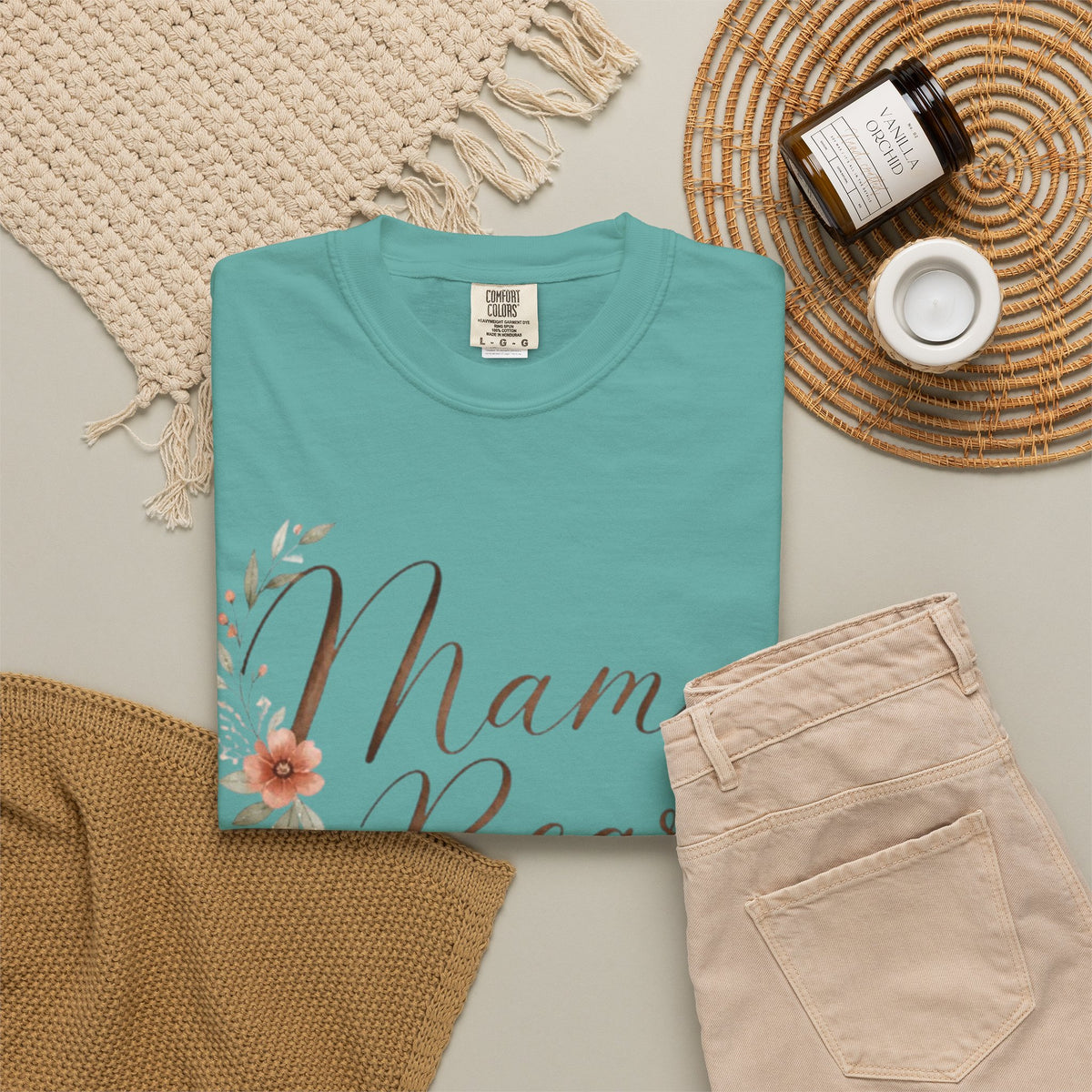 Mama Bear Tee Shirt Floral Script Mom Tee Mothers Day Gift