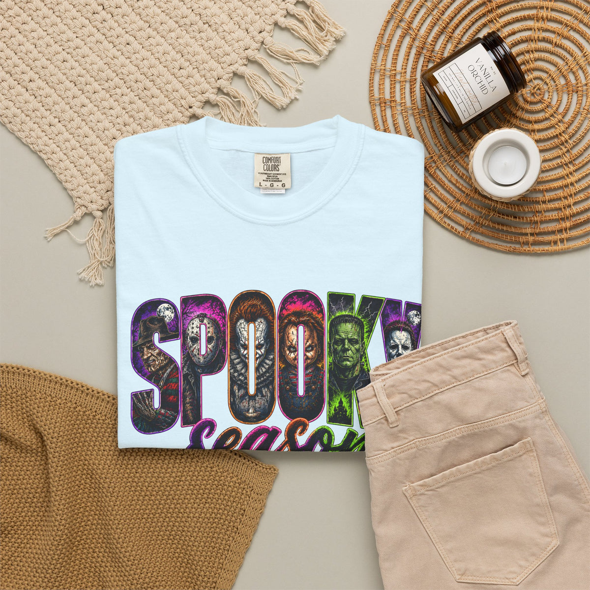 Spooky Season Tee Shirt Halloween Vintage Horror Graphic