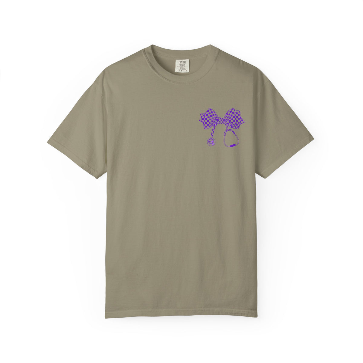 Nurse Stethoscope Bow T Shirt Checkered Medical Ribbon Tee