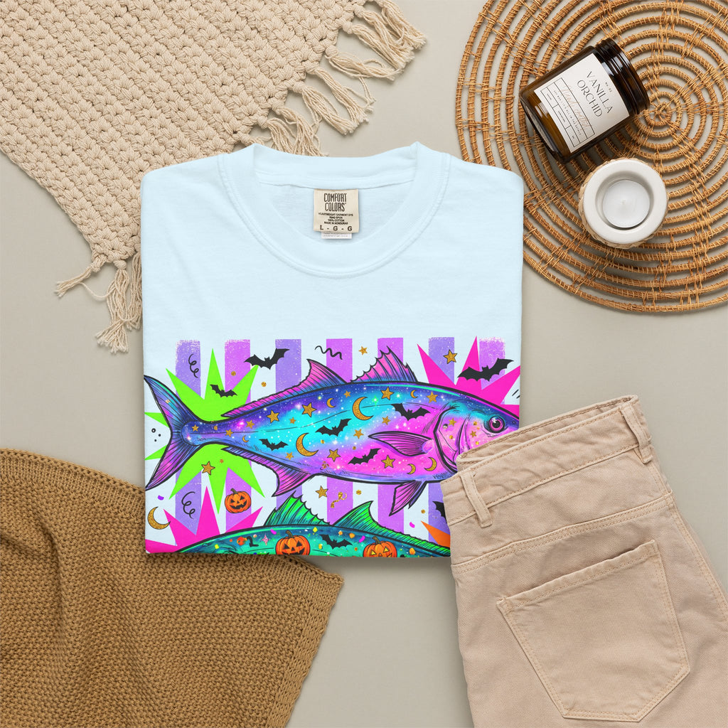 Bright Halloween Tropical Mackerel T-Shirt — Colorful Surf & Beach Fish Graphic Tee