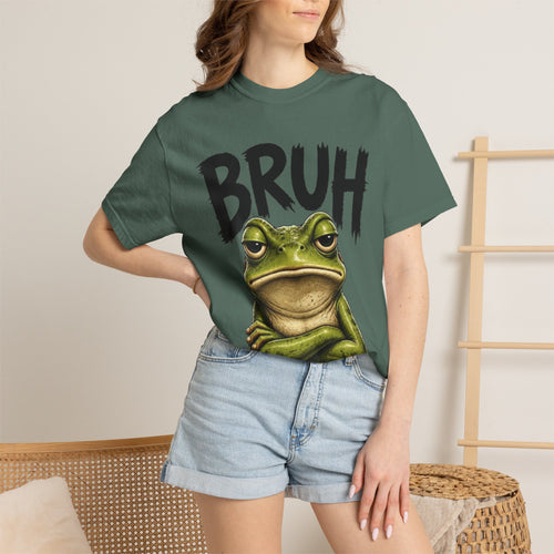 Bruh Frog T-Shirt Funny Grumpy Frog Graphic Tee