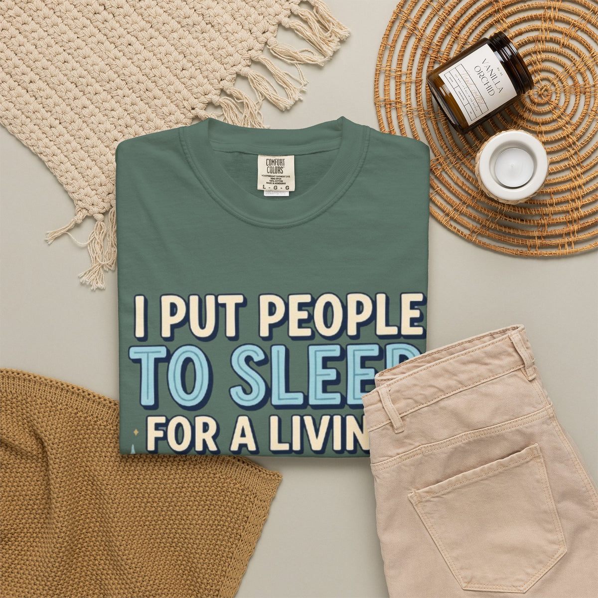 RN Anesthetist T‑Shirt I Put People To Sleep For A Living Nurse Anesthesia Tee