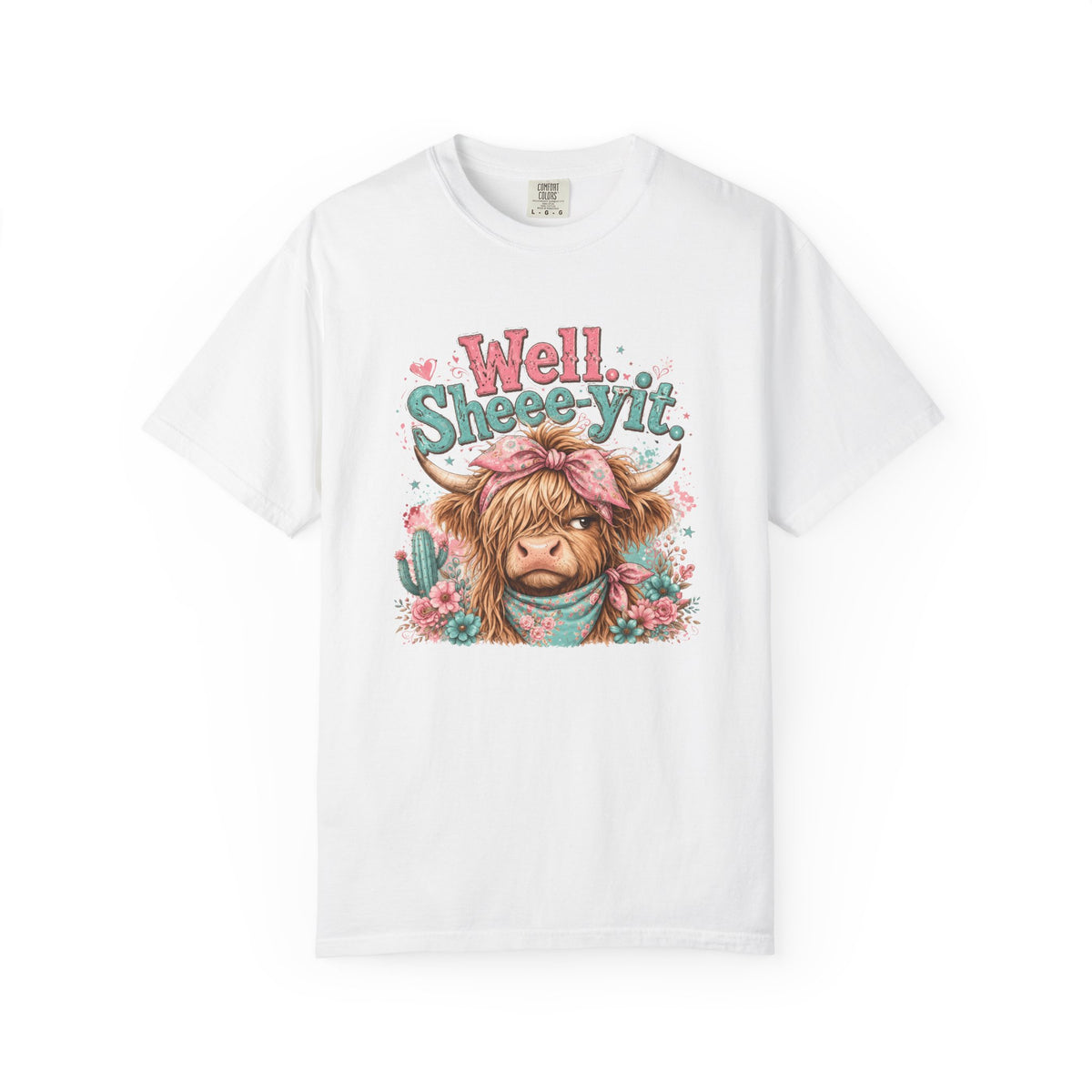 T-Shirt Well Sheey it Cute Highland Cow Graphic Tee