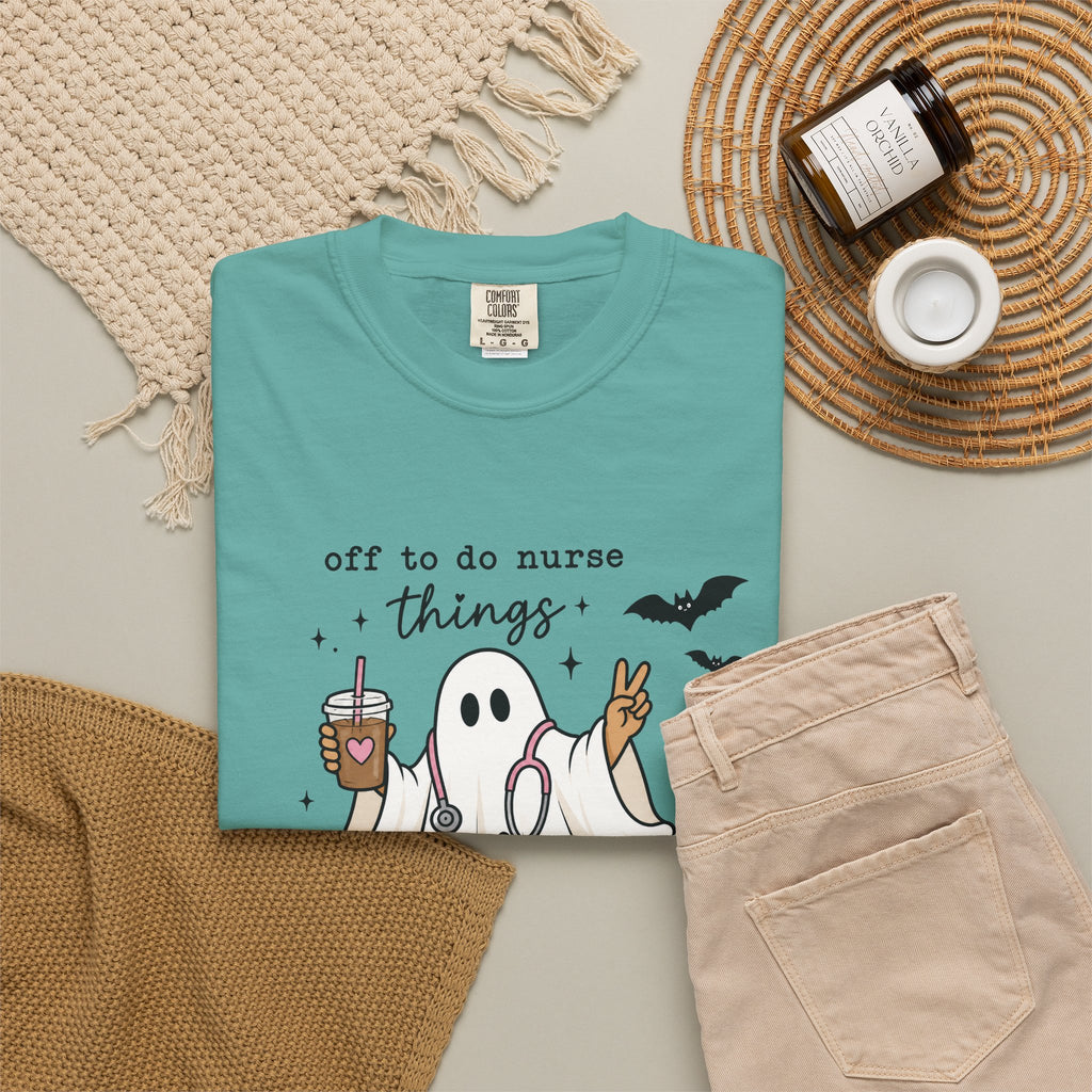 Nurse Ghost Halloween T Shirt Off to Do Nurse Things Cute Medical Costume Tee