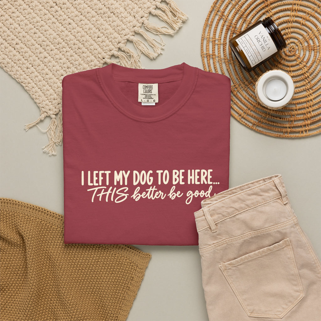 I Left My Dog To Be Here T shirt | Funny Dog Lover Tee