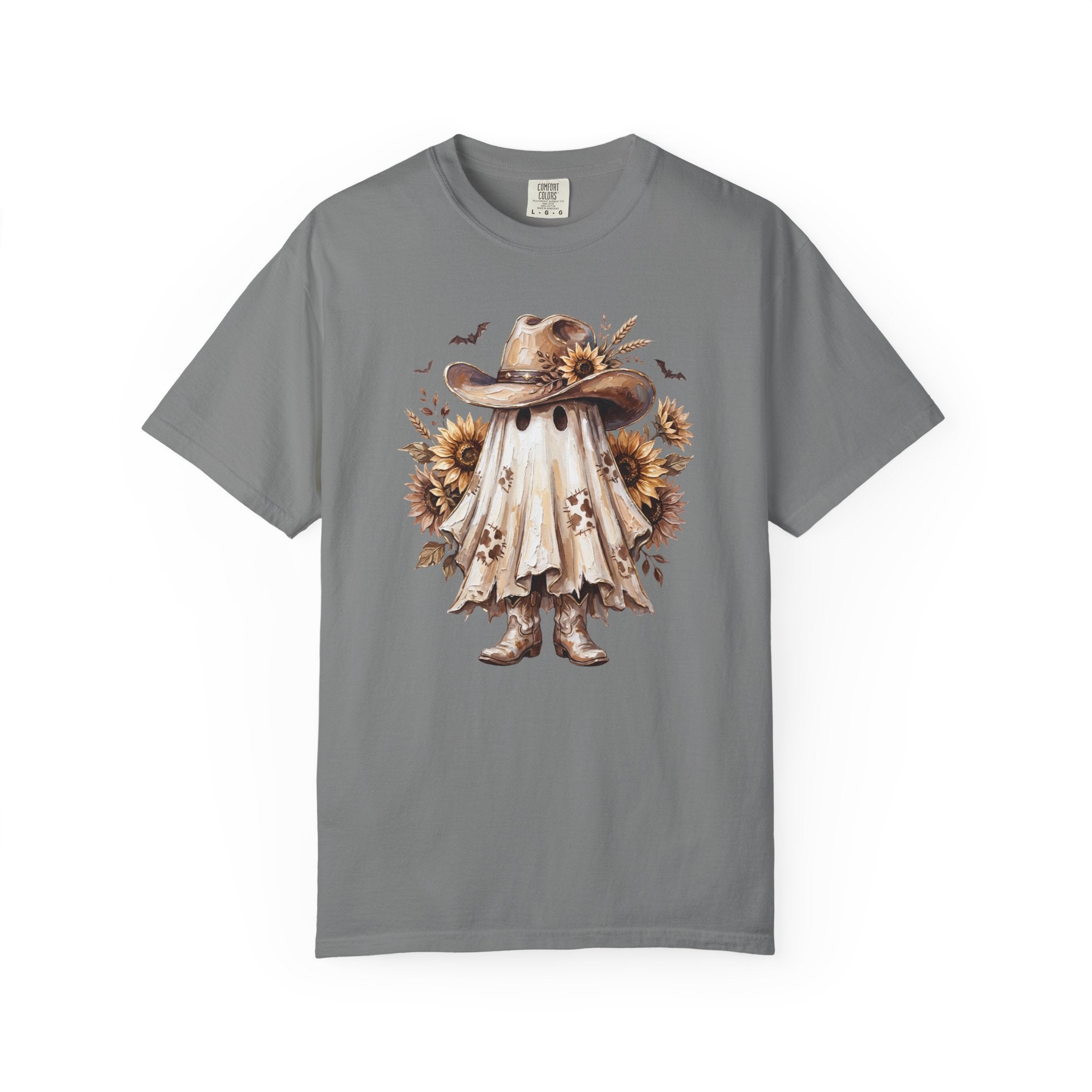 Ghost Cowboy T Shirt Cute Sunflower Halloween Tee