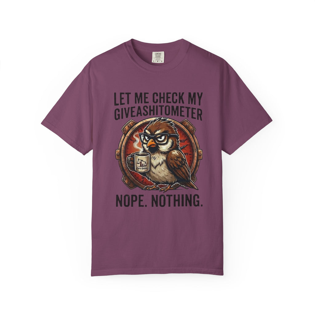 Let Me Check My Giveashitometer TShirt Funny Owl Graphic Tee