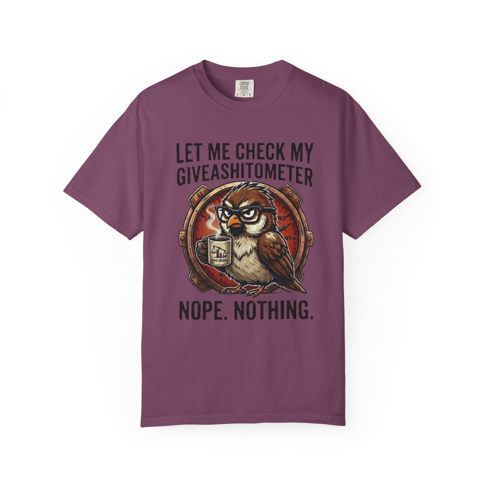 Let Me Check My Giveashitometer TShirt Funny Owl Graphic Tee