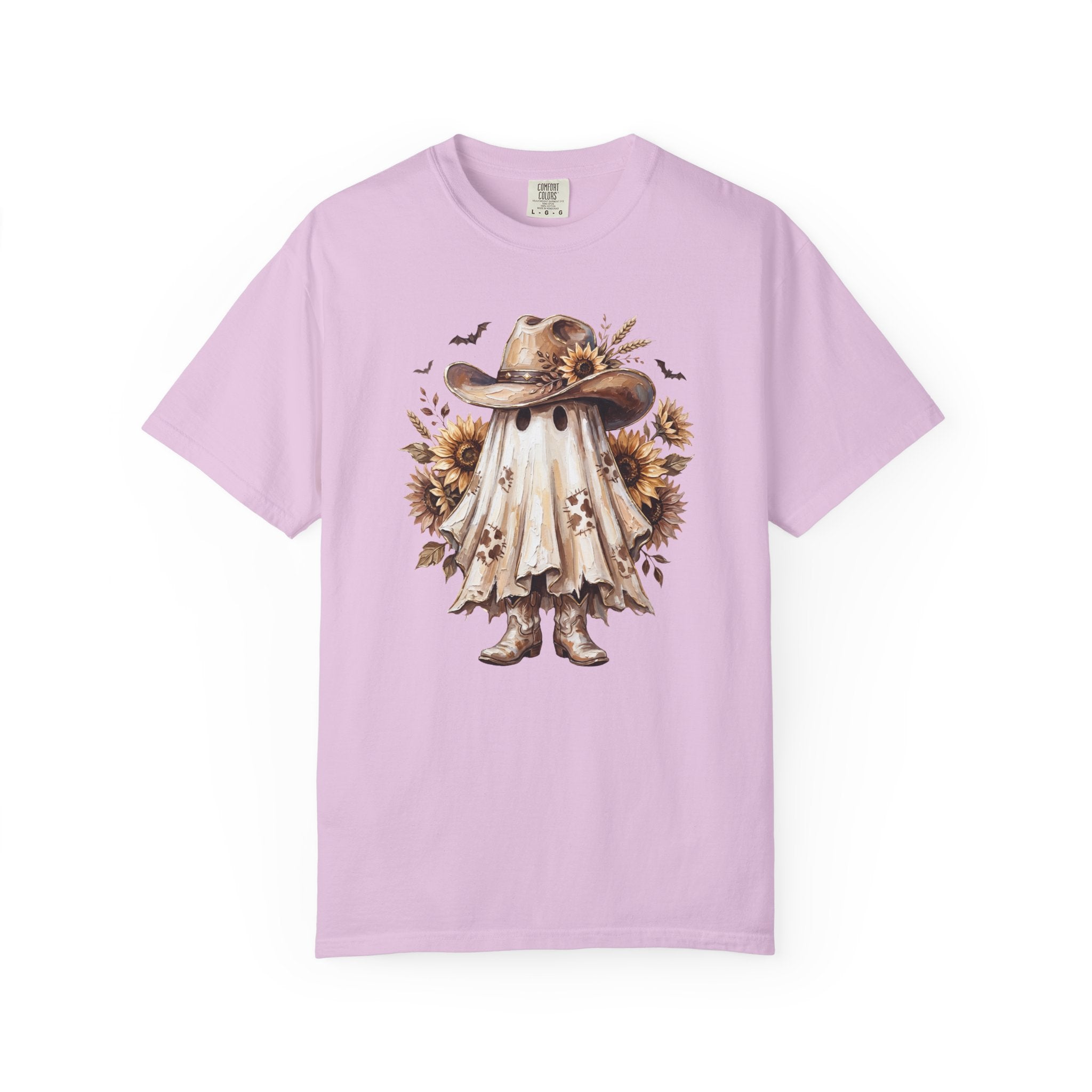 Ghost Cowboy T Shirt Cute Sunflower Halloween Tee
