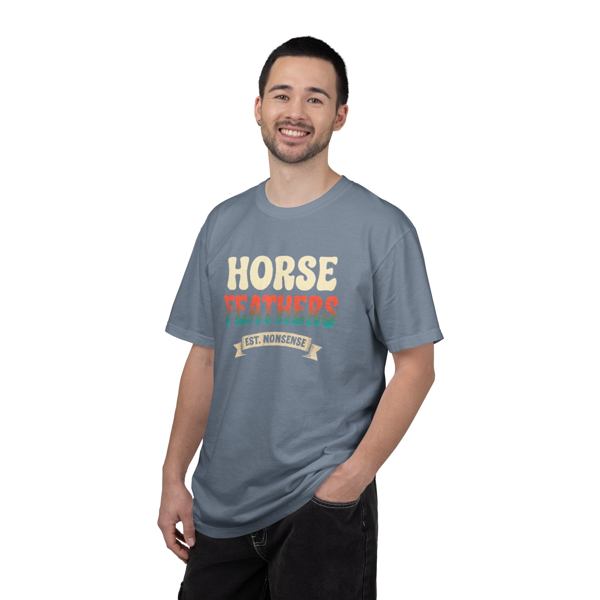 Horse Feathers Graphic T-Shirt Vintage Retro Logo Tee