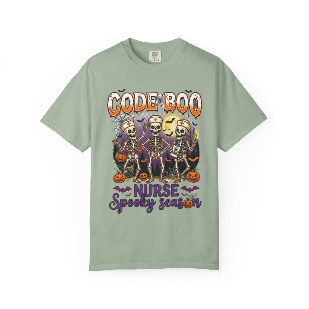 Nurse Code Boo Halloween T‑Shirt Spooky Season Skeletons