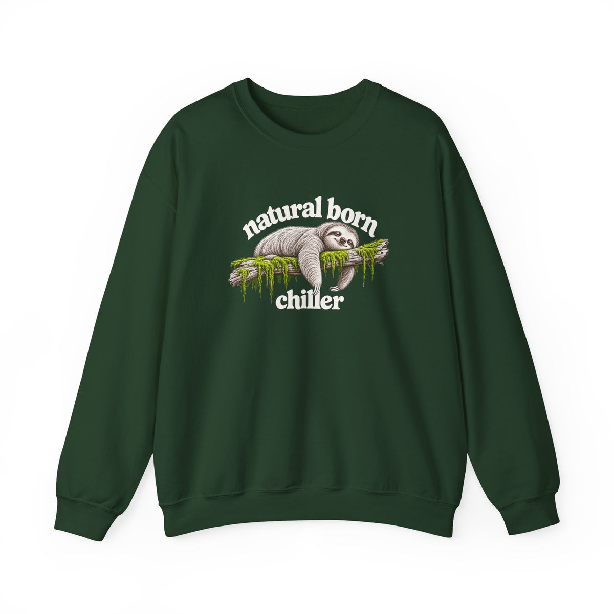Natural Born Chiller Sloth Sweatshirt, Funny Sloth Crewneck, Cute Animal Sweater, Cozy Introvert Gift, Vintage Sloth Lover Shirt