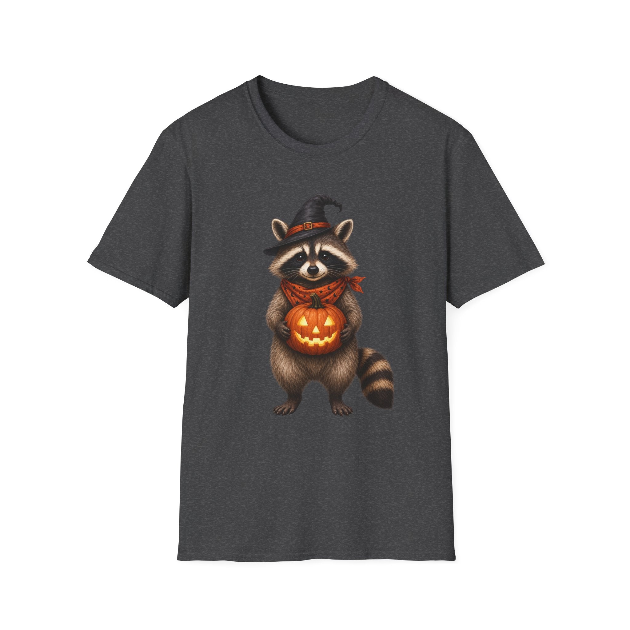 Raccoon Witch Halloween T Shirt Cute Pumpkin Trick-or-Treat Tee
