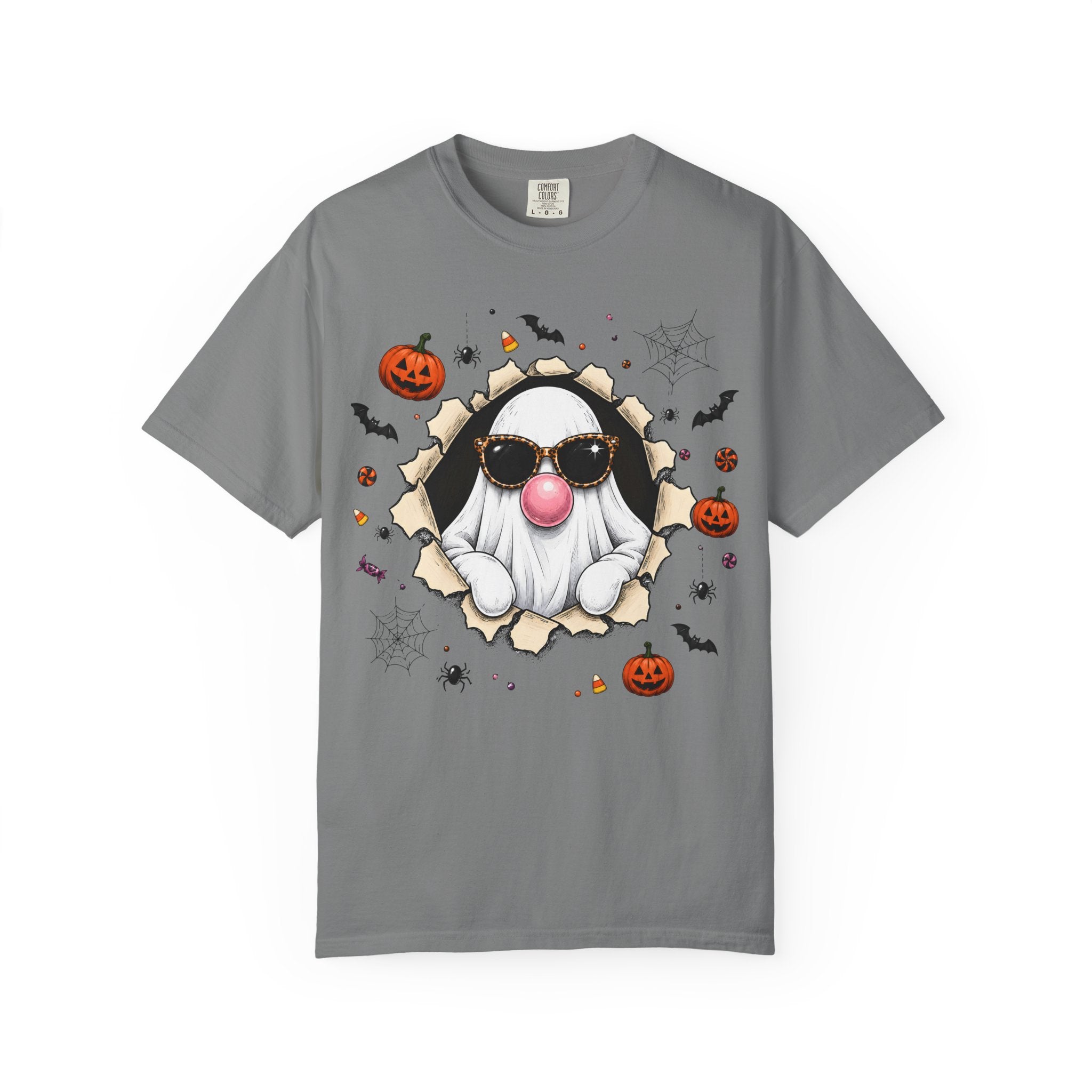 Halloween Gnome T-Shirt Funny Bubblegum Ghost and Leopard Butt Graphic Tee