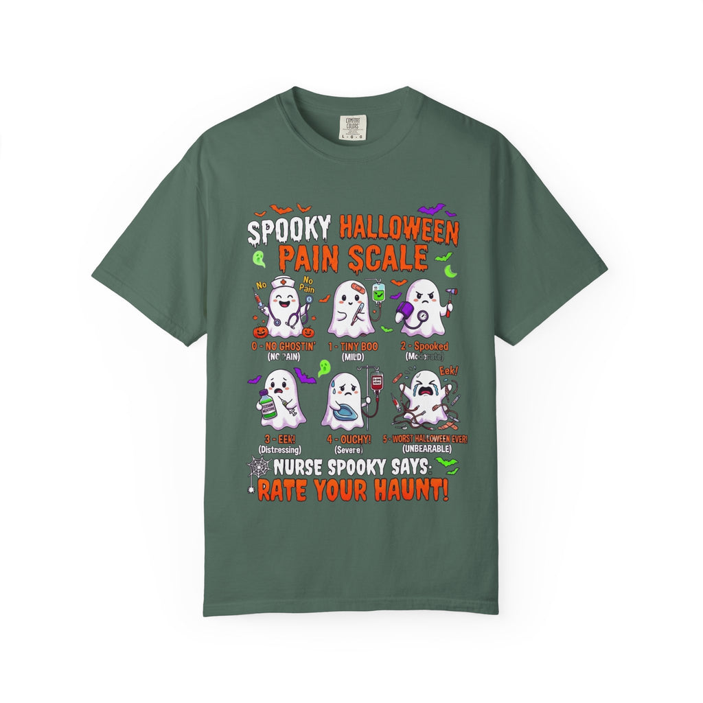 Halloween Ghost Pain Scale T-Shirt Spooky Halloween Pain Scale Nurse Funny Tee