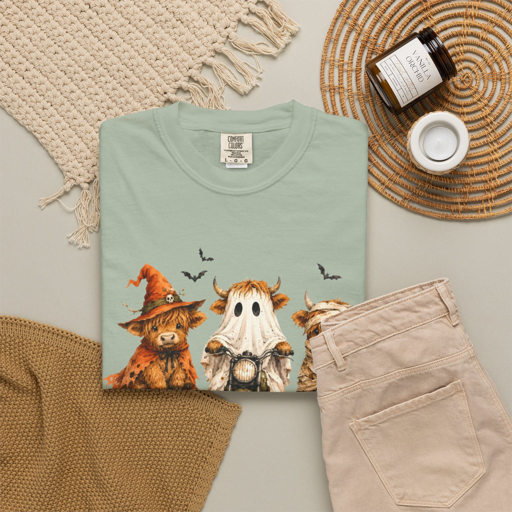 Halloween Pumpkin Cat Ghost T Shirt Cute Spooky Trio Tee