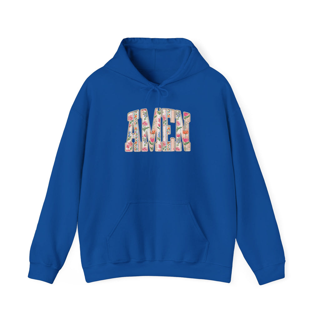 Floral AMEN Hoodie, Christian Faith Sweatshirt, Colorful Floral Religious Hoodie, Inspirational Christian Gift for Women