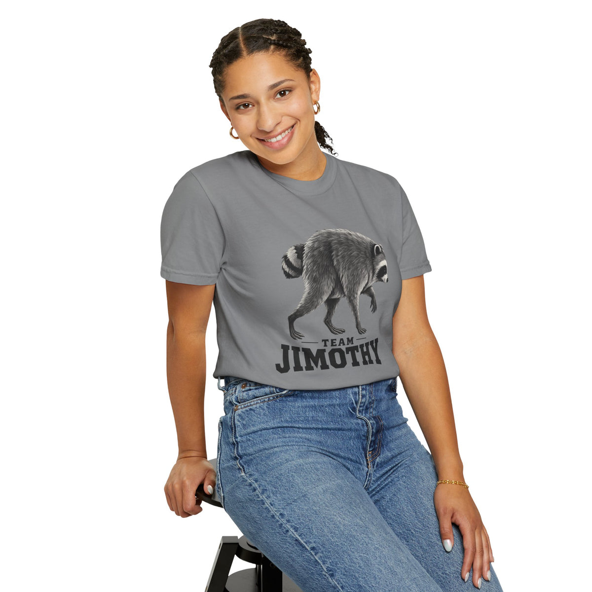 Team Jimothy Raccoon Garment Dyed Tee Shirt Vintage Wildlife Graphic Tee