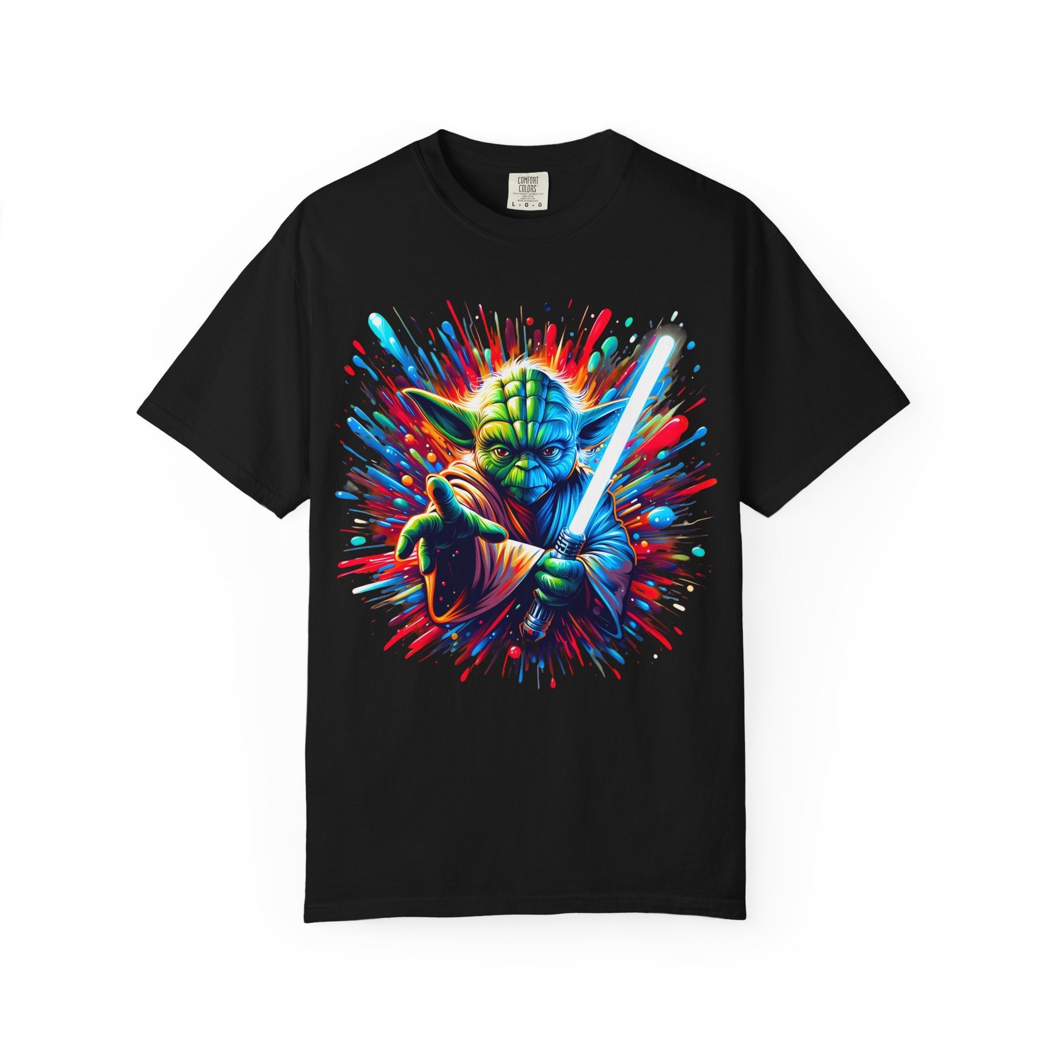 Galaxy Warrior T Shirt Color Splash Lightsaber Art