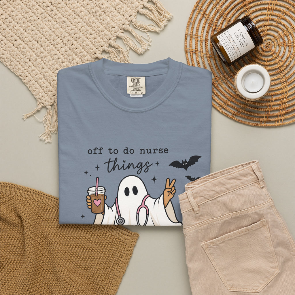 Nurse Ghost Halloween T Shirt Off to Do Nurse Things Cute Medical Costume Tee