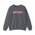 UNBOTHERED Puff Print Sweatshirt, Pink Raised Letter Crewneck, Trendy Graphic Sweatshirt, Cozy Oversized Pullover, Gift for Her