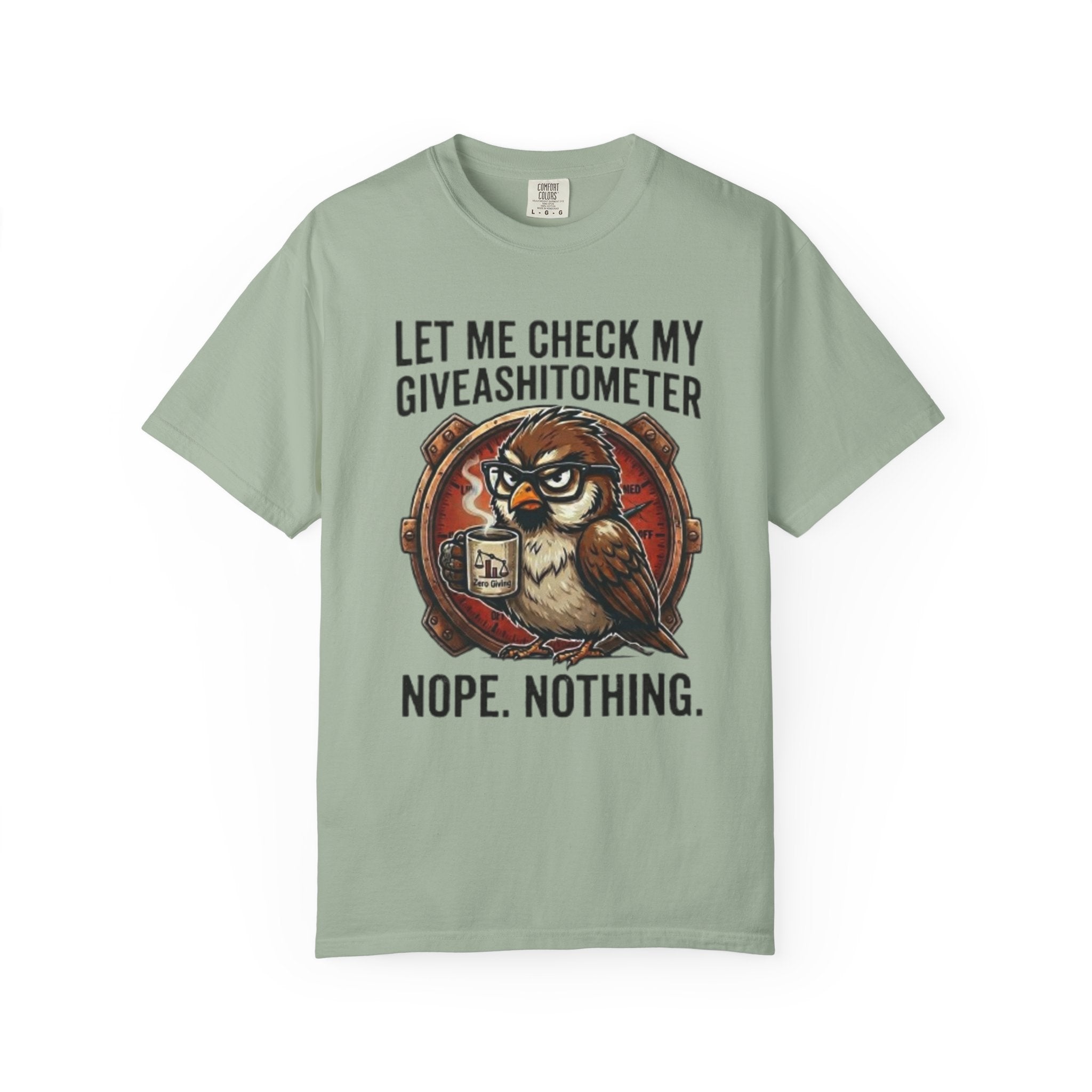 Let Me Check My Giveashitometer TShirt Funny Owl Graphic Tee