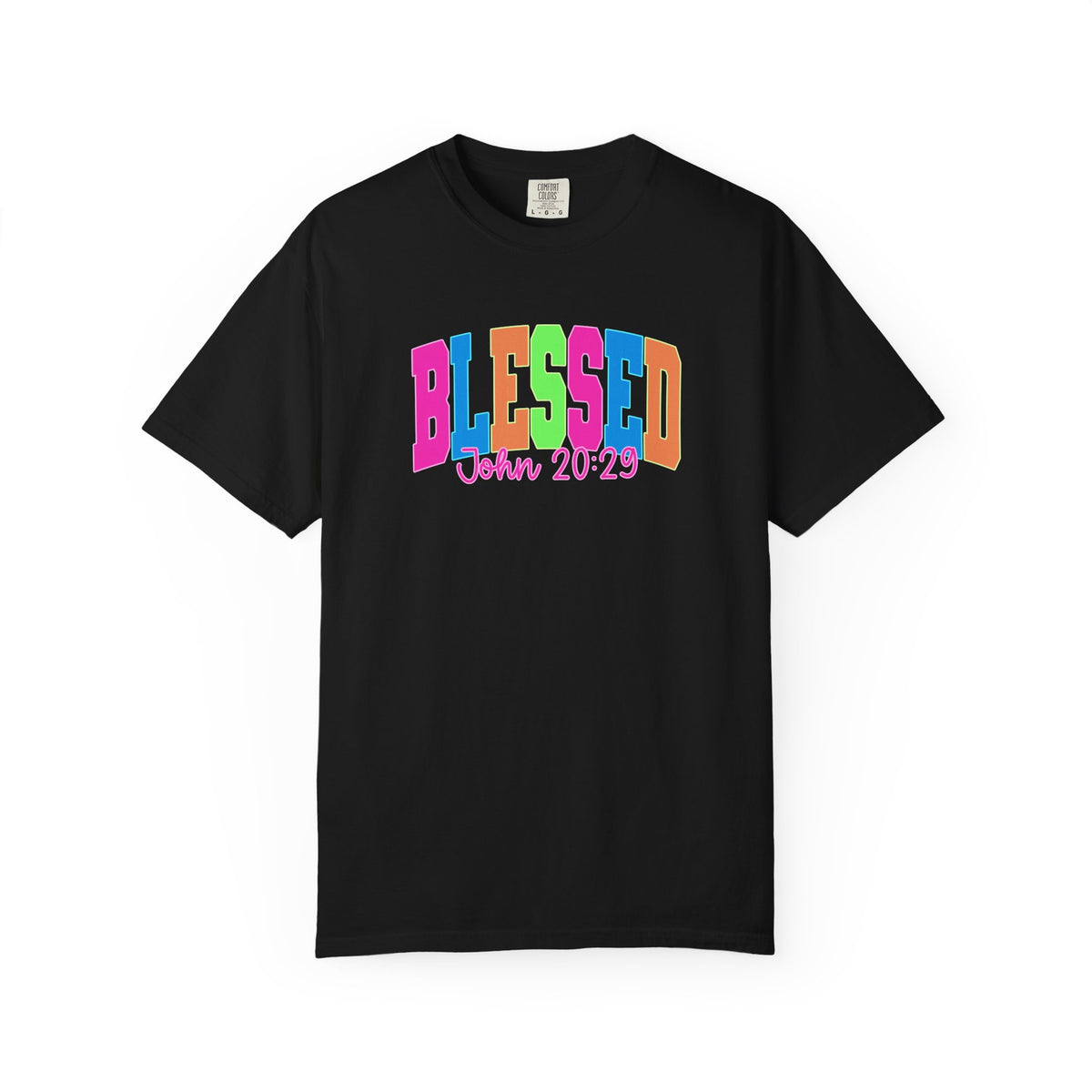 Blessed John 20:23 T shirt | Colorful Retro Gospel Tee