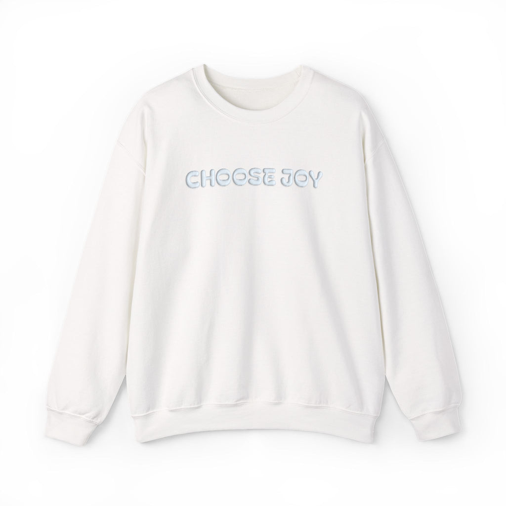 CHOOSE JOY Puff Print Sweatshirt, Inspirational Crewneck, Positive Quote Sweatshirt, Raised Print Shirt, Gift for Her, Cozy Graphic Pullover