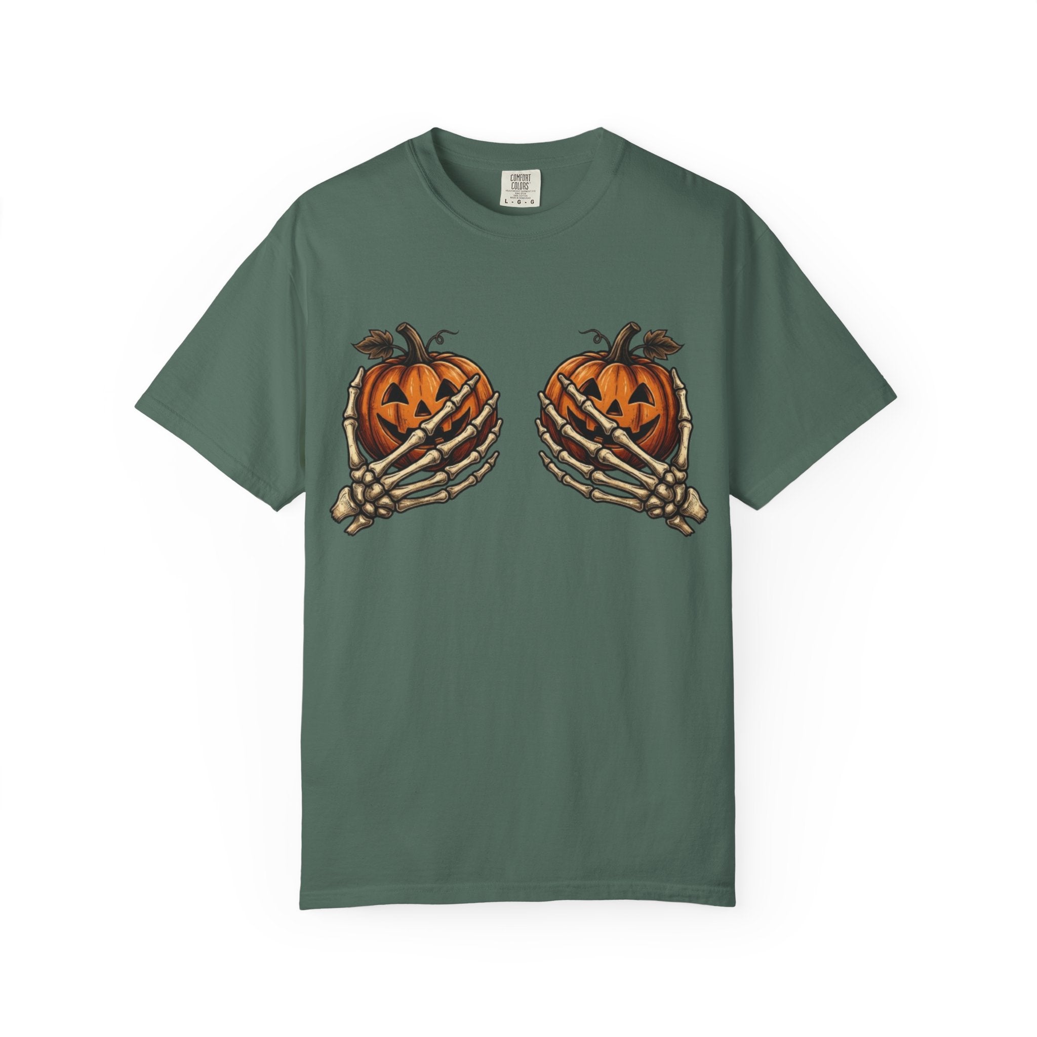 Pumpkin Heart Tee Skeleton Hands Holding Jack o Lanterns Halloween T Shirt
