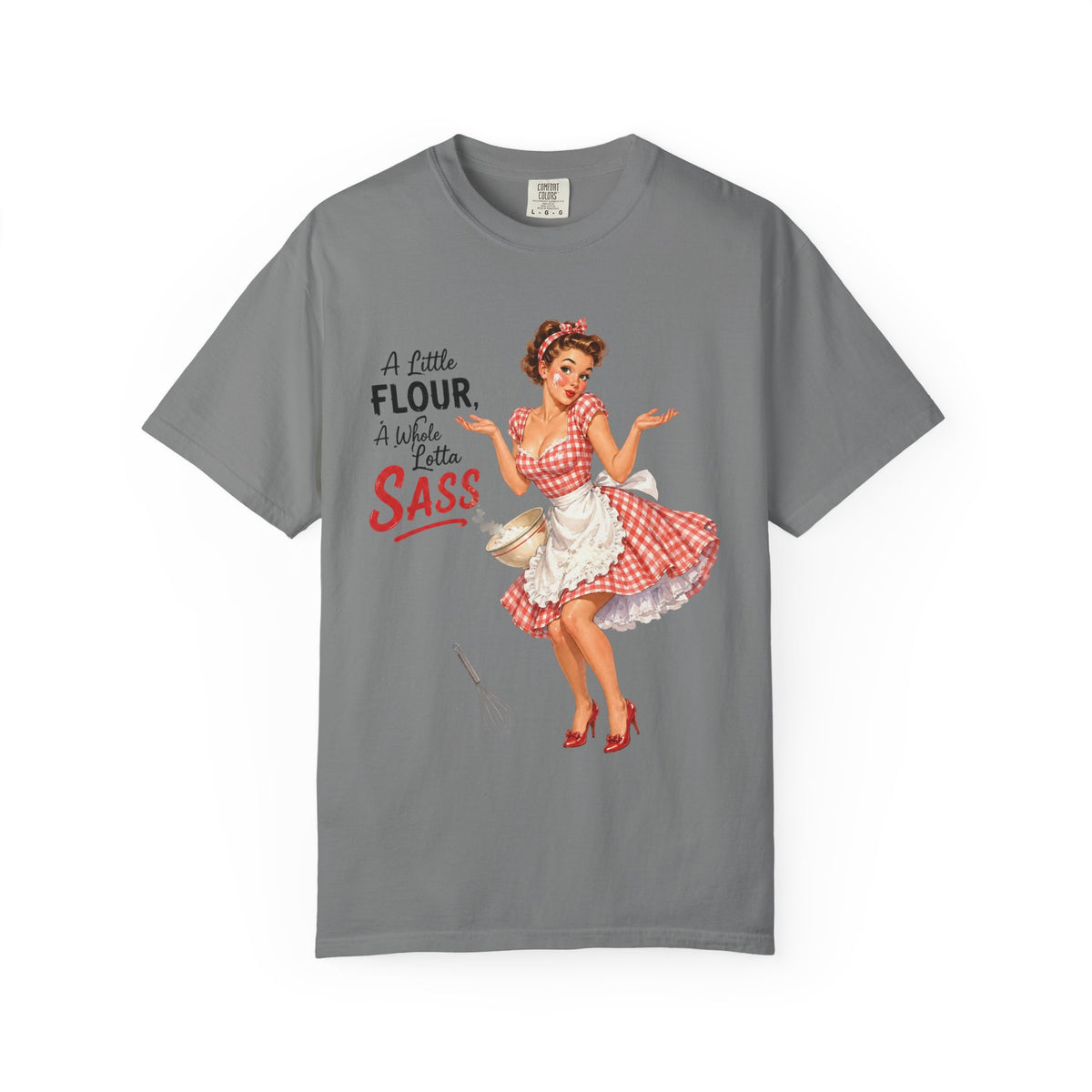 Vintage Pin Up Kitchen T Shirt A Little Flour A Little Sass