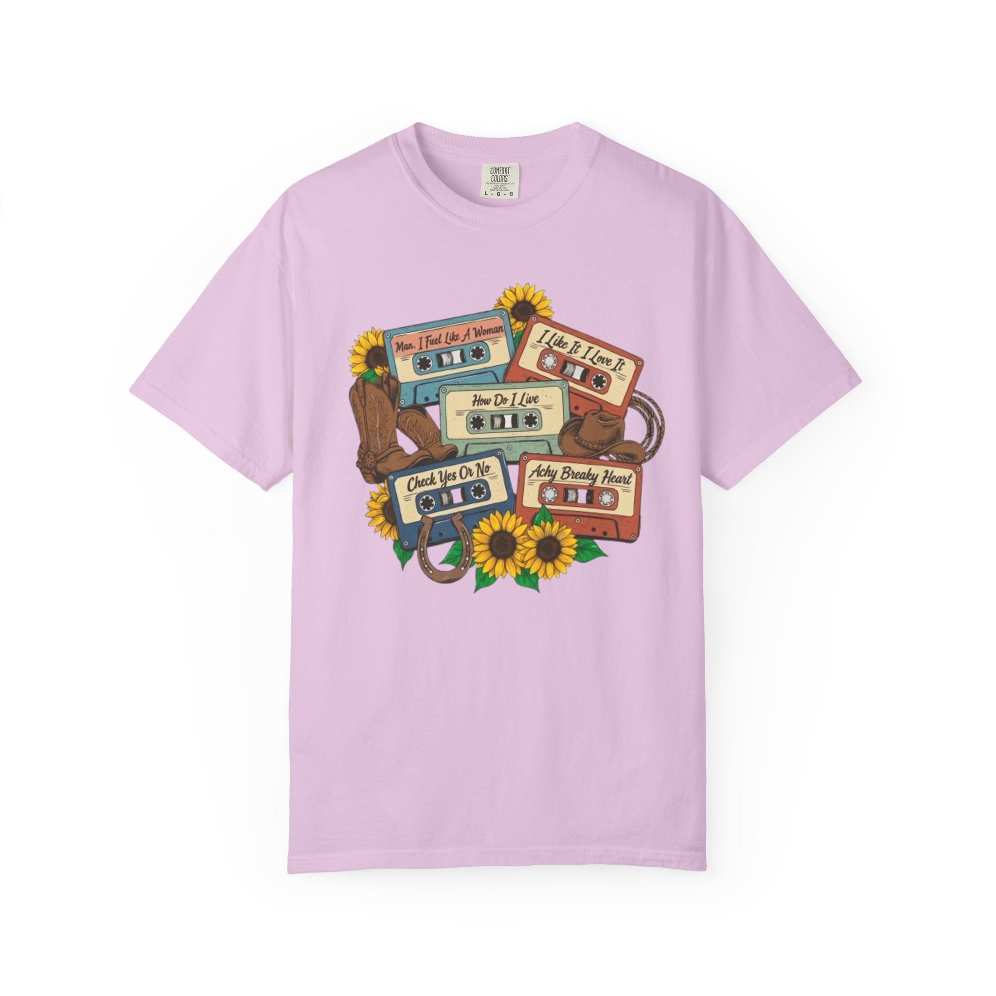 Cassette Mix T Shirt Retro Sunflower Tape Design