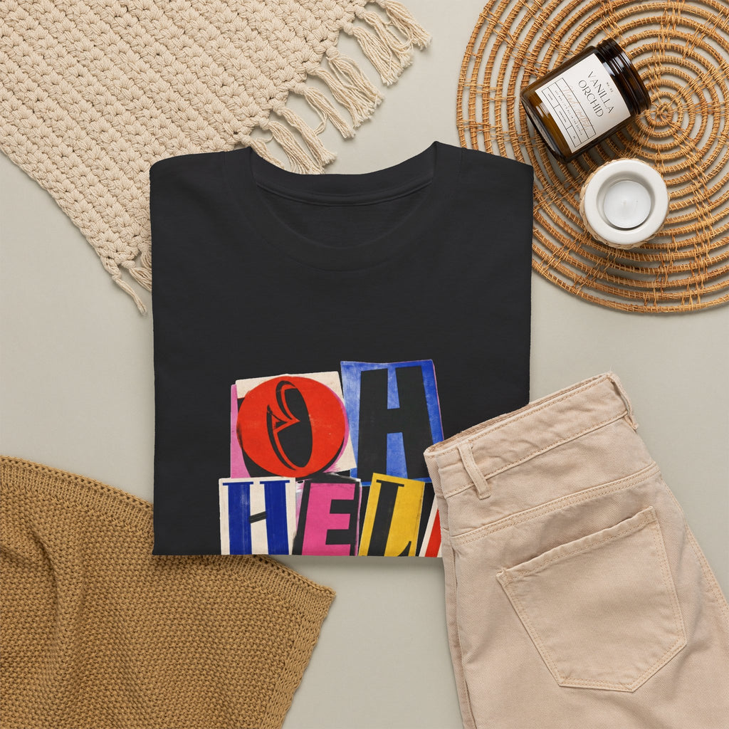 Oh Hell Naw Graphic Tee Colorful Retro Statement Shirt