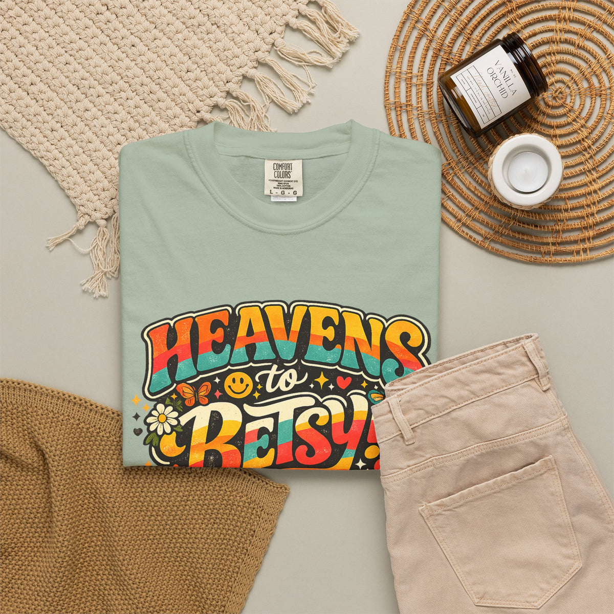 Heavens to Betsy! Retro Floral Graphic T-Shirt