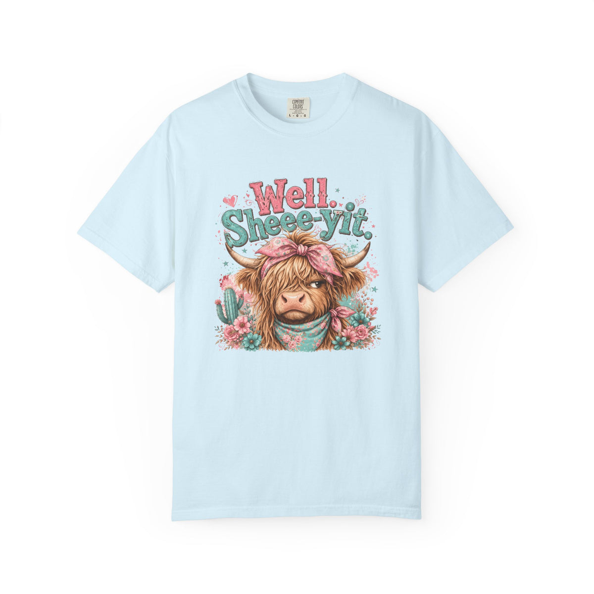 T-Shirt Well Sheey it Cute Highland Cow Graphic Tee