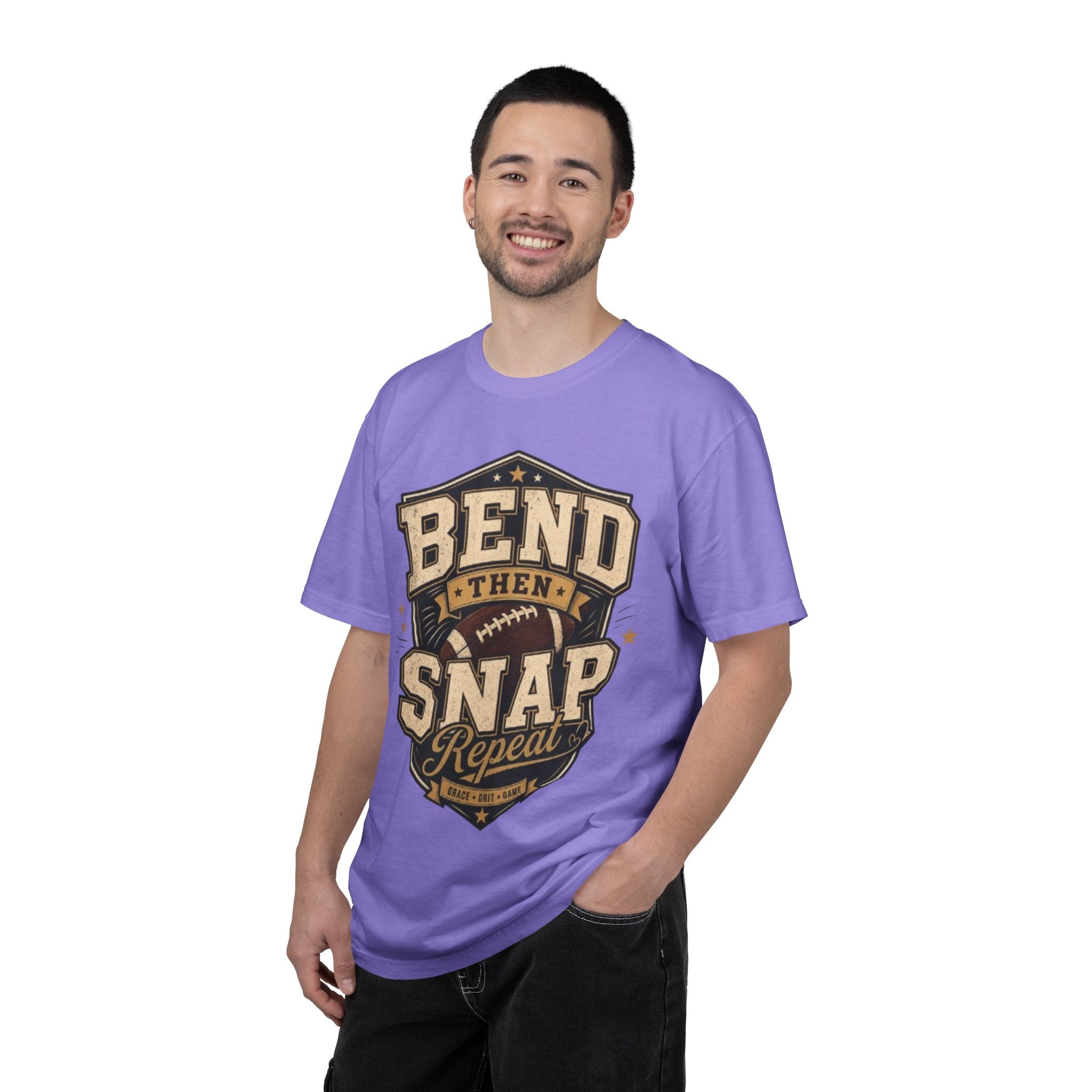 Football Bend Then Snap Repeat Graphic T Shirt Vintage Athletic Tee for Players and Fans