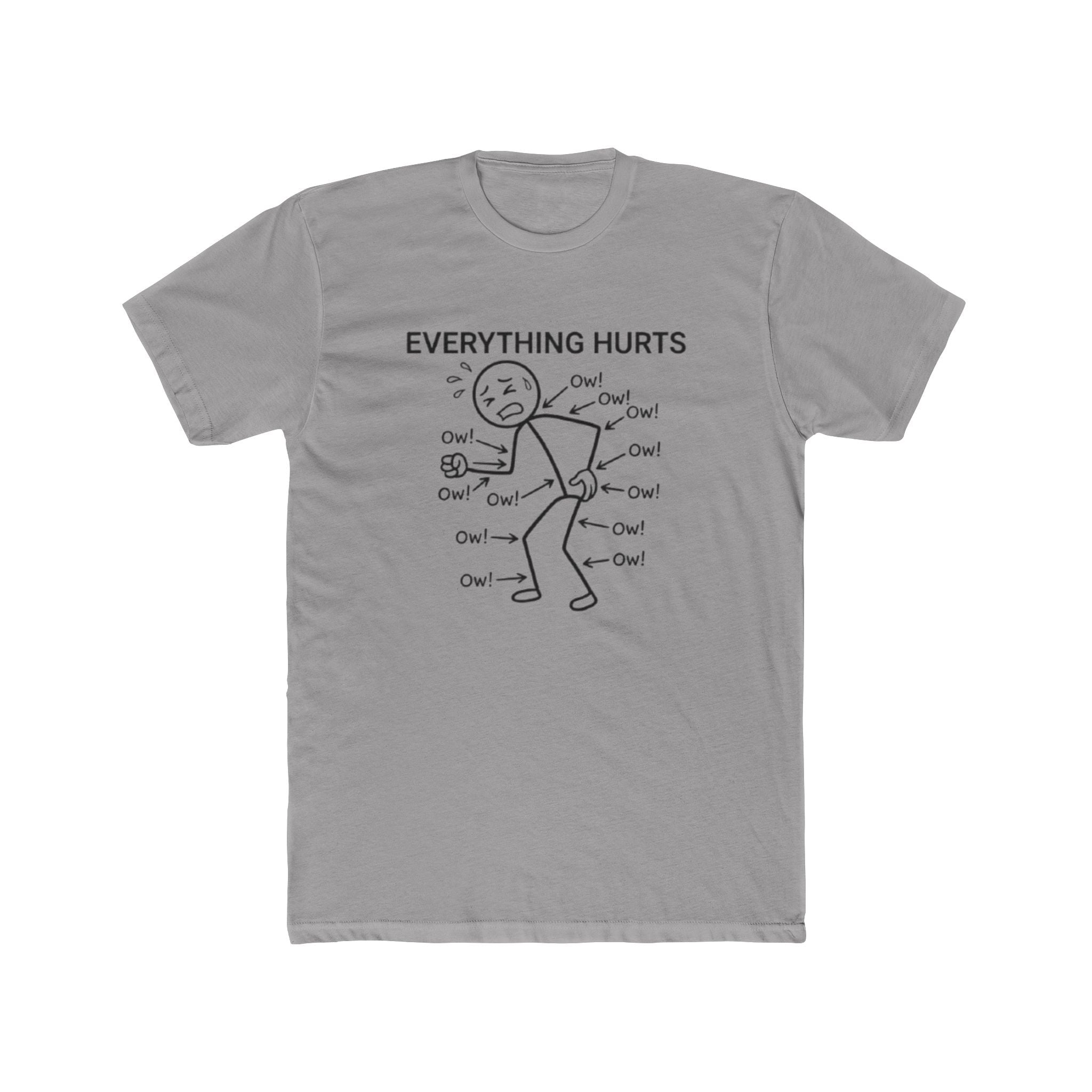 Everything Hurts Stick Figure T Shirt Funny Pain Relatable Tee