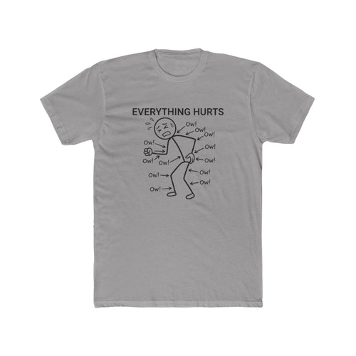Everything Hurts Stick Figure T Shirt Funny Pain Relatable Tee