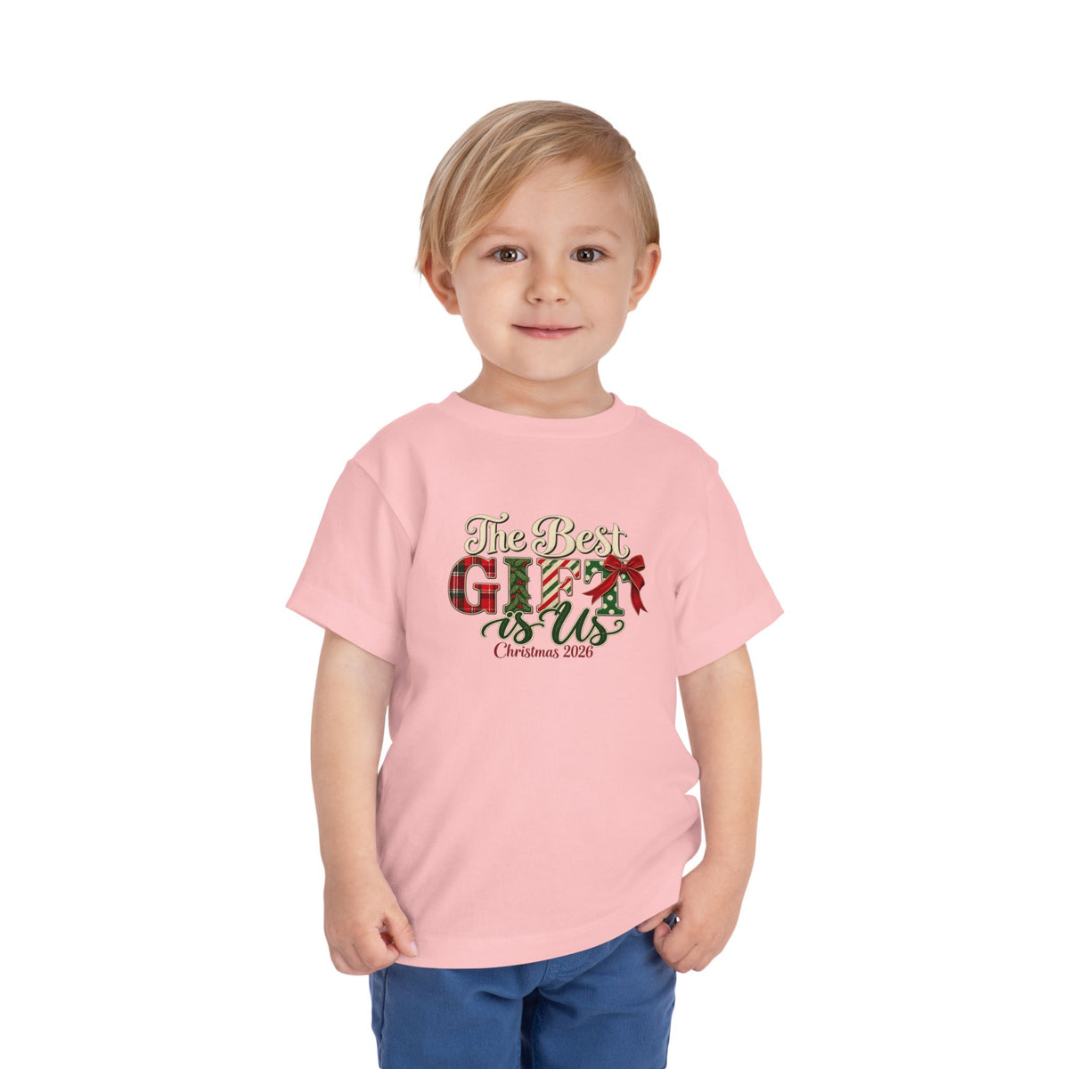 Matching Family Christmas Shirts 2026, Adult Youth Toddler Christmas Tees, The Best Gift Is Us, Vintage Holiday Family Photo Outfits