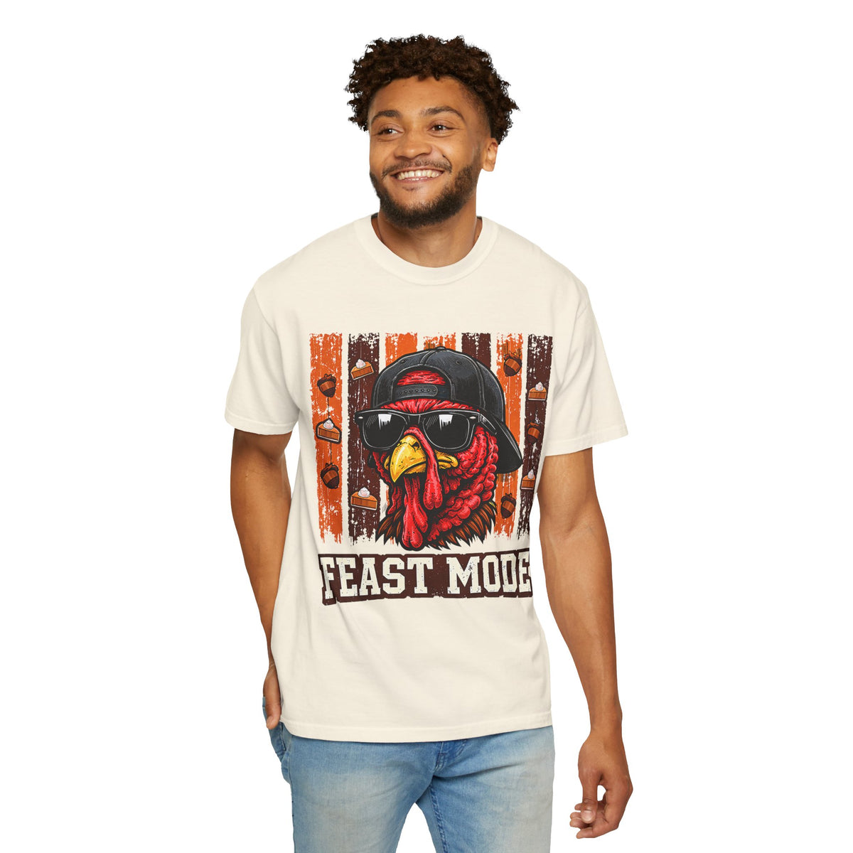 Feast Mode Turkey Tee Shirt Funny Thanksgiving Graphic Tee