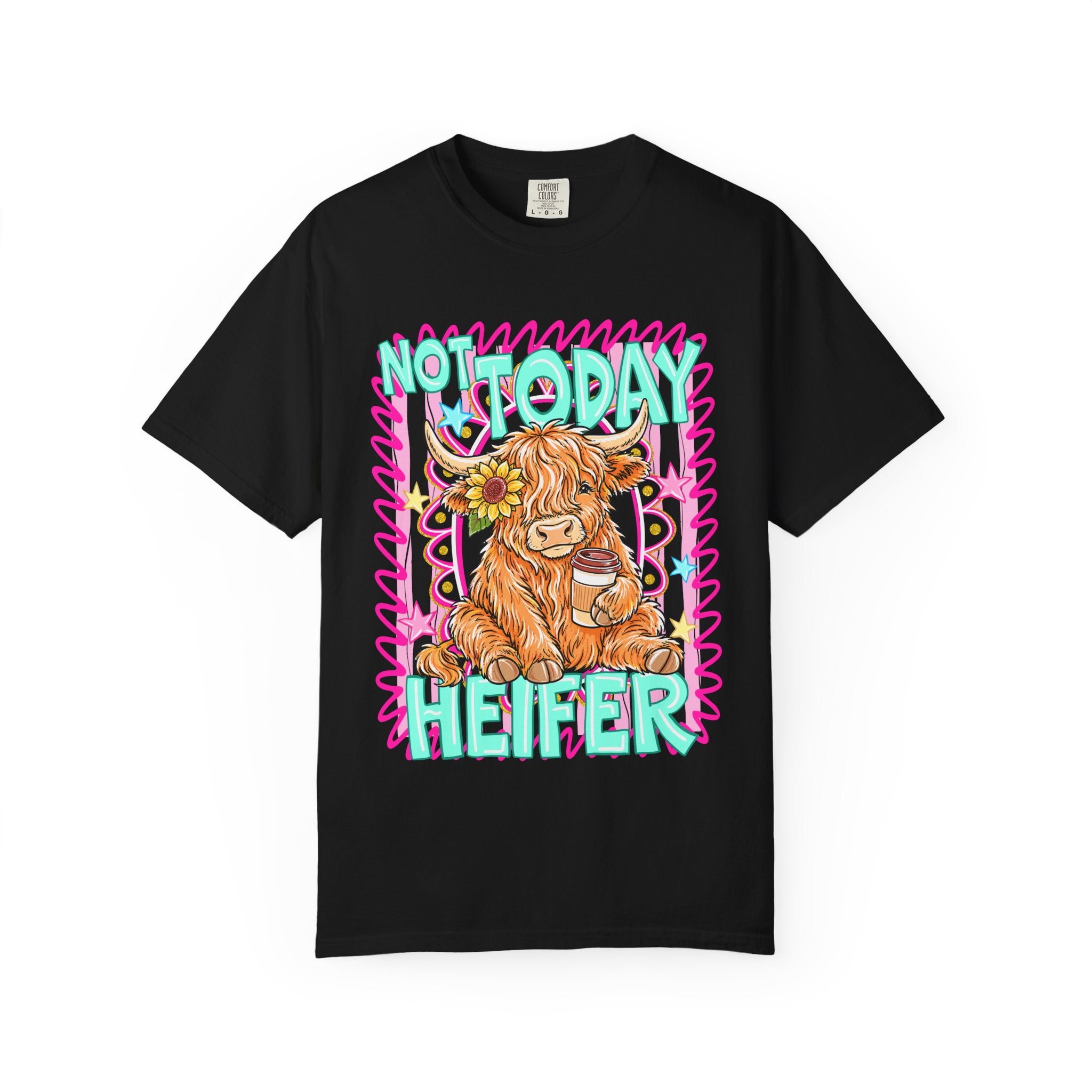 Not Today Heifer T Shirt Cute Highland Cow Graphic Tee