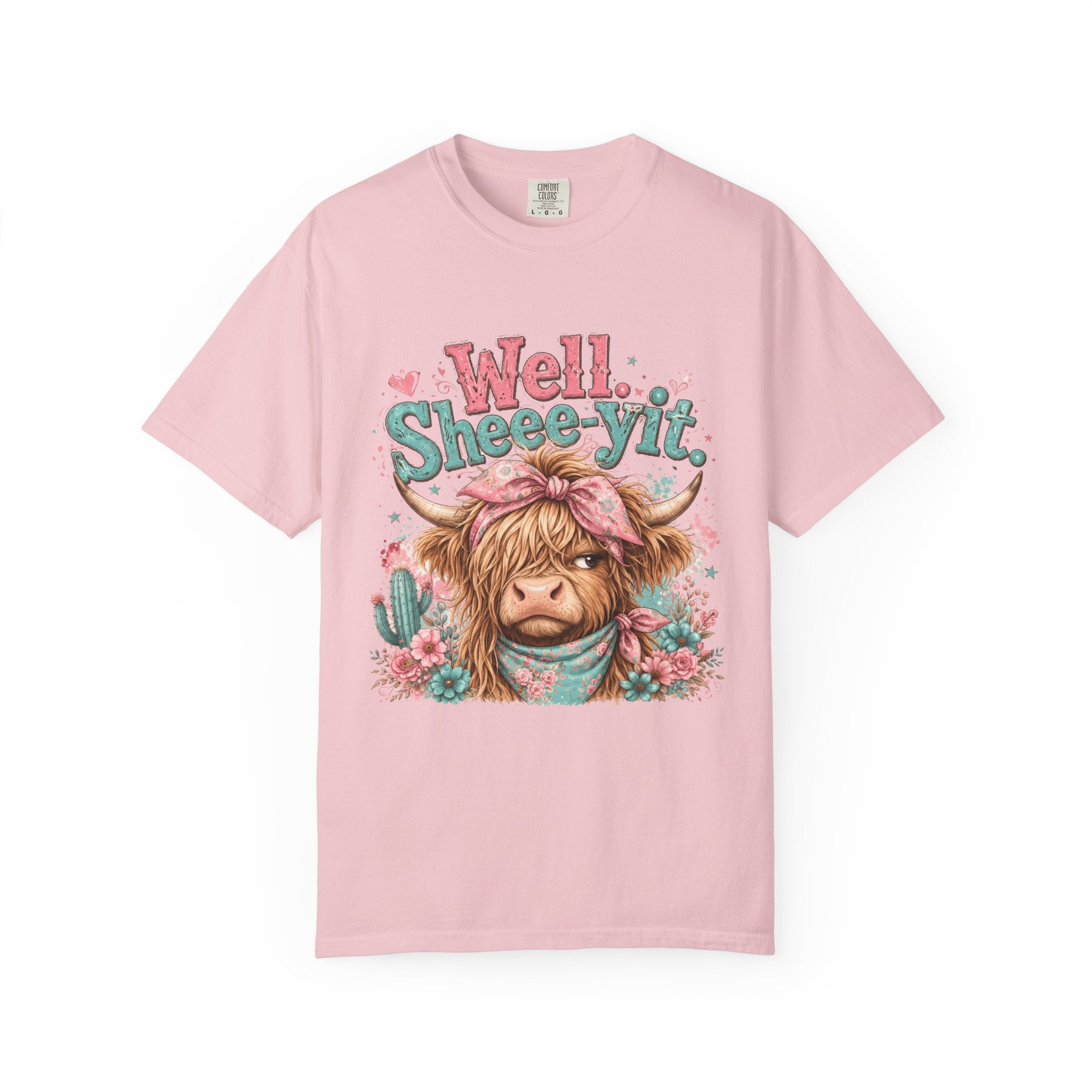 T-Shirt Well Sheey it Cute Highland Cow Graphic Tee