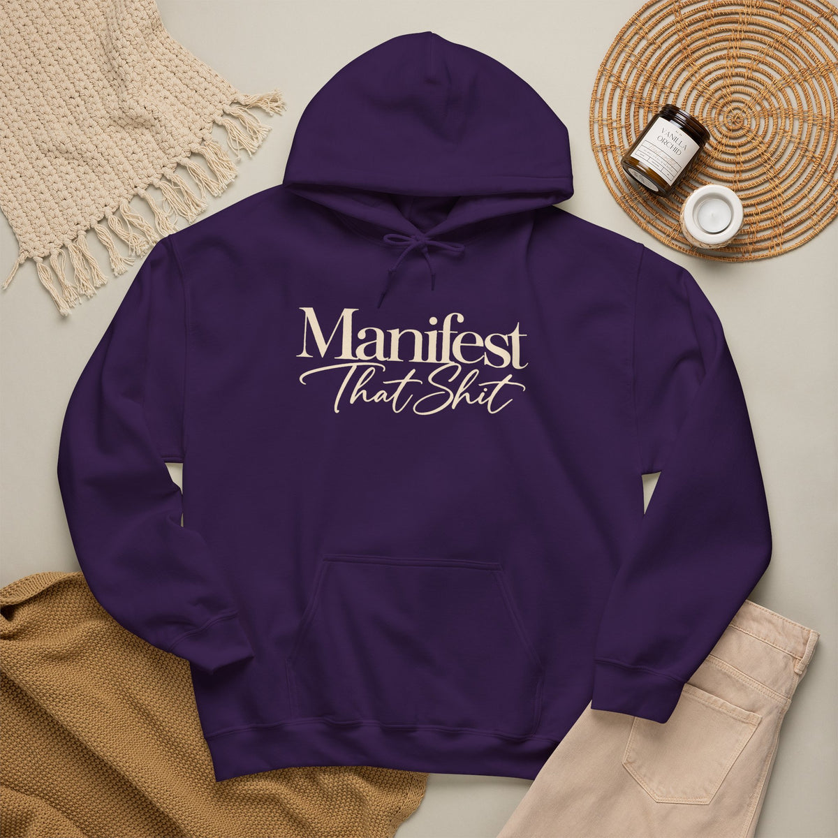 Hoodie Manifest That Shit Minimal Script Pullover