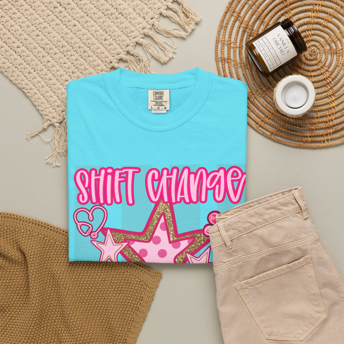 Shift Change Hallelujah T Shirt Cute Pink Star Nurse Worker Tee