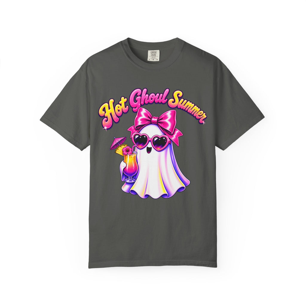 Hot Ghoul Summer T Shirt Cute Retro Ghost Tee with Sunglasses and Cocktail