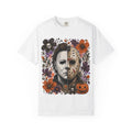 Horror Split Face Floral T Shirt Michael Myers and Jason Halloween Tee